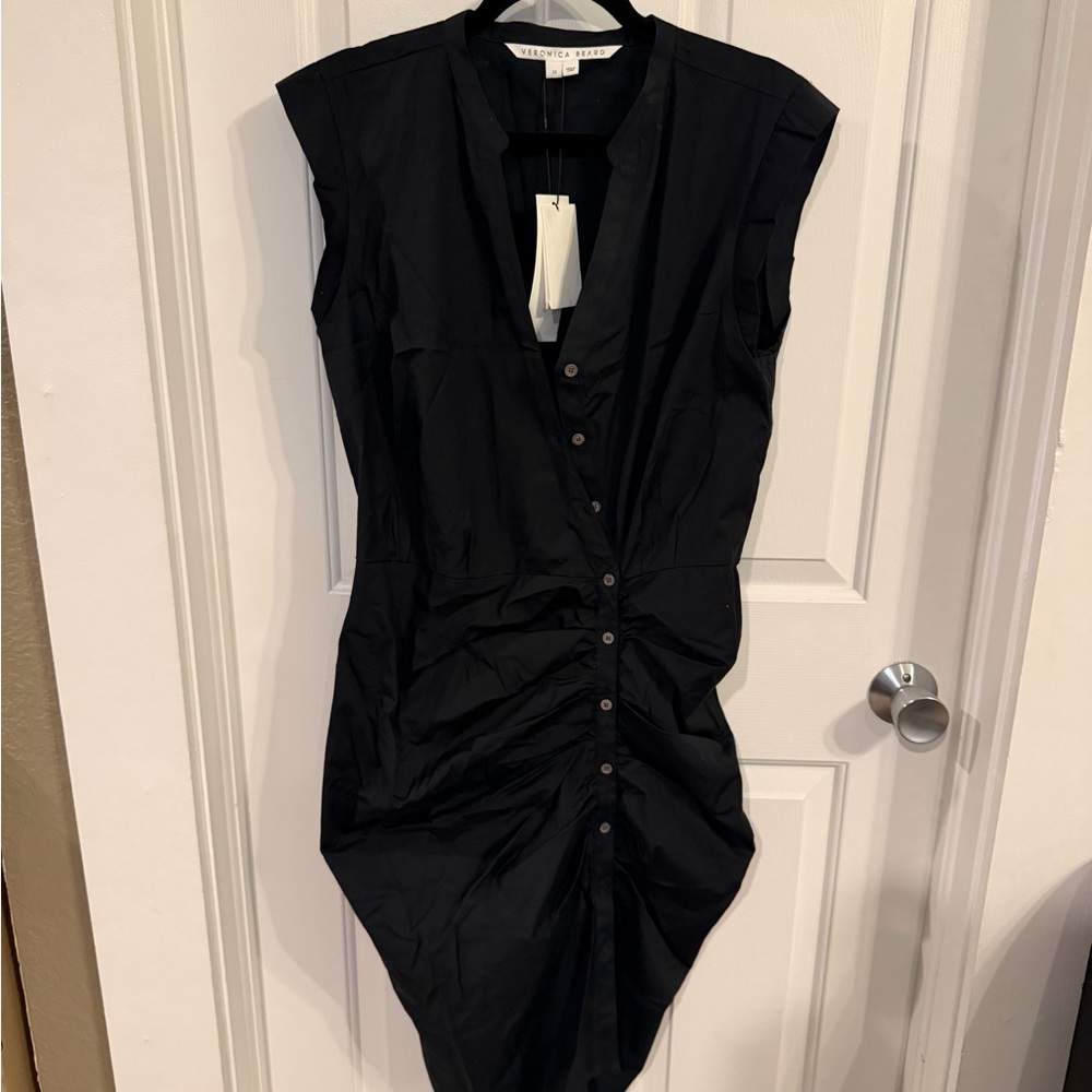 Veronica Beard Black Asymmetrical Sleeveless Dress